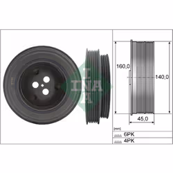 Poulie damper, vilebrequin INA 544 0131 10