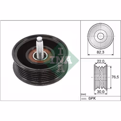 Galet enrouleur de courroie d'accessoire INA 532 0922 10