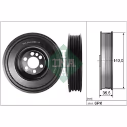 Poulie damper, vilebrequin INA 544 0159 10