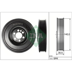 Poulie damper, vilebrequin INA 544 0159 10