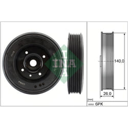Poulie damper, vilebrequin INA 544 0158 10