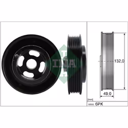 Poulie damper, vilebrequin INA 544 0126 10