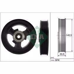 Poulie damper, vilebrequin INA 544 0149 10
