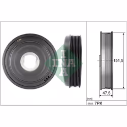 Poulie damper, vilebrequin INA 544 0136 10