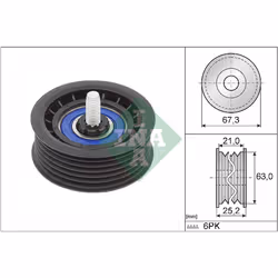 Galet enrouleur de courroie d'accessoire INA 532 0906 10