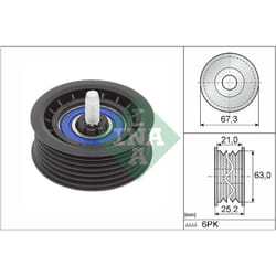 Galet enrouleur de courroie d'accessoire INA 532 0906 10