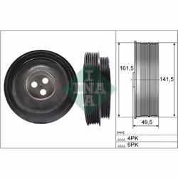 Poulie damper, vilebrequin INA 544 0166 10