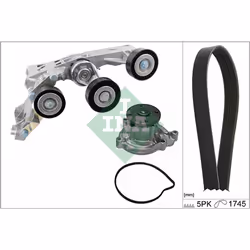 Pompe à eau + jeu de courroie trapézoïdale à nervures INA 529 0148 30