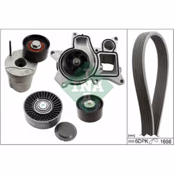 Pompe à eau + jeu de courroie trapézoïdale à nervures INA 529 0369 30