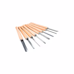 Lot de 8 gouges de tournage du bois robustes et ergonomiques pour faciliter votre travail du bois avec nos tours à bois : - D ...
