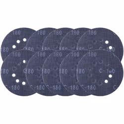 Lot de 10 grilles abrasives pour ponceuses à plâtre : Diamètre de 225 mm 5 unités grain 80 et 5 unités grain 180 Compatible a ...