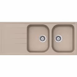 Schock Lithos D200 A 58, Evier encastré, Rectangulaire, Avoine, 2 bols, Demi-cercle, 341 x 421 mm