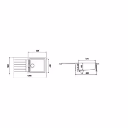 Schock Primus D100L Evier à poser Rectangulaire