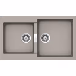 Schock Primus N200, Evier à poser, Rectangulaire, Gris, 2 bols, Rectangulaire, 406 x 430 mm