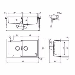 Schock Primus N200 Evier à poser Rectangulaire