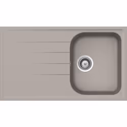 Schock Lithos D100, Evier à poser, Rectangulaire, Gris, 1 bols, 350 x 424 mm, 20,4 cm