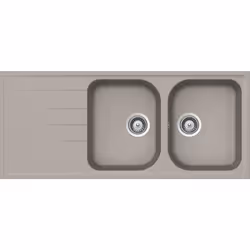 Schock Lithos D200, Evier à poser, Rectangulaire, Gris, 2 bols, 343 x 424 mm, 20,4 cm