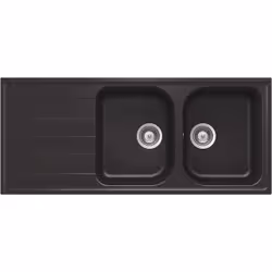 Schock Lithos D200, Evier à poser, Rectangulaire, Noir, 2 bols, 343 x 424 mm, 20,4 cm