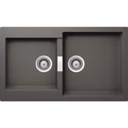 Schock Signus N200, Evier à poser, Rectangulaire, Cristadur, Gris, 2 bols, Rectangulaire