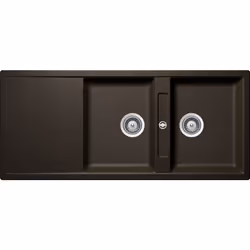 Schock Signus D200E, Evier à poser, Rectangulaire, Cristadur, Bronze, 2 bols, Rectangulaire