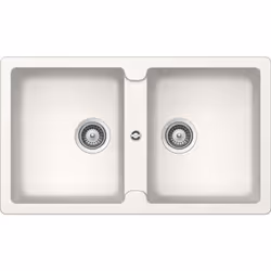 Schock Primus N200E, Evier à poser, Rectangulaire, Blanc, 2 bols, Rectangulaire, 360 x 430 mm