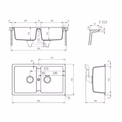 Schock Primus N200E Evier à poser Rectangulaire