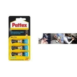 Colle instantanée Pattex Mini Trio - PATTEX - Noir/rouge - Fluide - Dosage précis en gouttes