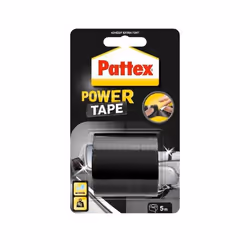 Pattex Power Tape, 5 m, Noir, Carton, Liège, Feutrine, mousse, Verre, Cuir, Métal, Papier, Plastique, Bois, Fort, Ampoule, 1  ...