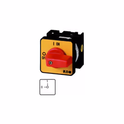Eaton T0-1-102/E-RT, Commutateur à bascule, 2P, Noir, Rouge, Jaune, IP65, 48 mm, -25 - 50 °C