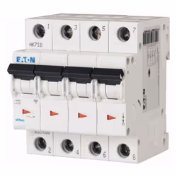 Interrupteur magnétothermique-Eaton, 32A, 4 pôles, 6 KA courbe C 4 modules 239219 Interrupteur protecteur; 32A; 4p; courbe ca ...