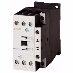 Contacteur Eaton présentant les caractéristiques suivantes Tension de commande 400 Vac Fréquence 50/60 Hz 3 pôles + 1NO Conne ...