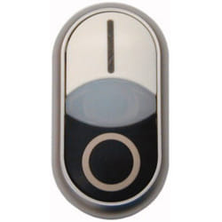Eaton - 284816 M22-DDLF-WS-X1/X0 Bouton-poussoir à double touche collerette plastique 1 pc(s)
