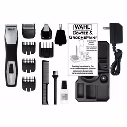 Wahl GroomsMan Pro Batterie Noir, Acier inoxydable