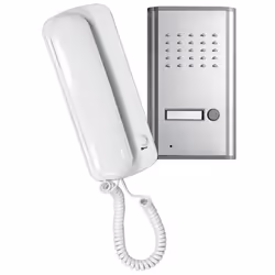 Informations techniques Station intérieure Alimentation: 230 V, 50 Hz, max 6 W Tension pour gâche : 12 V DC, max 1 A Sonnerie ...