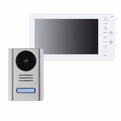 Indexa VT38, 17,8 cm (7"), TFT, 16:9, Argent, Blanc, IP44, ABS, Plastique