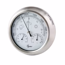 Sunartis THB 367 SS, Acier inoxydable, Baromètre d'extérieur, Hygromètre extérieur, Thermomètre d'extérieur, Baromètre, hygro ...