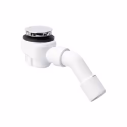 Bonde de douche Domoplex horizontale à vis pour orifice 65mm. Capot en plastique chromé 90 mm. Bonde Domoplex, avec siphon am ...