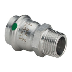 Sola - Viega Pièce de transition Sanpress Inox 436469 18mmxR 1/2, acier inoxydable, polygonale, SC-Contur