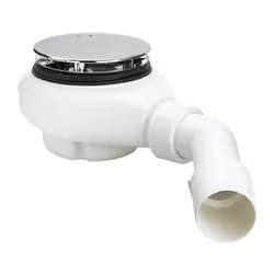 Viega Tempoplex garniture de vidange 575601 avec siphon amovible et coude d'évacuation à 45° avec couvercle chromé Hauteur d' ...