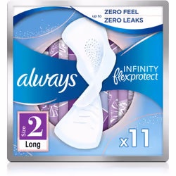 Pas de soucis pendant vos ragnagnas. Les serviettes hygiéniques Always Infinity Long Size 2 peuvent absorber 10 fois leur pro ...