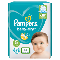 Pampers Active Baby-Dry 81657546, Garçon/Fille, Couche avec élastiques, 11 kg, 16 kg, Multicolore, Velcro