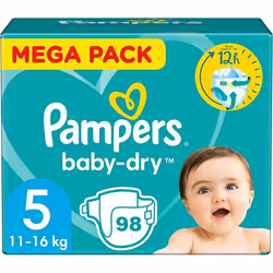 PAMPERS BABY-DRY TAILLE 5 98 COUCHES (11-16 KG)