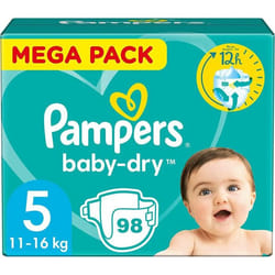 PAMPERS BABY-DRY TAILLE 5 98 COUCHES (11-16 KG)