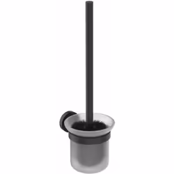 Balayette pour WC installation au mur dimensions : 112 x 142 x 372 mm récipient amovible en verre satiné support métallique d ...