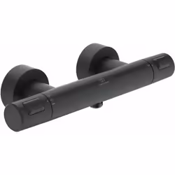 Mitigeur thermostatique mural de douche T25 conception : noir soyeux avec protection contre le refoulement Eco Saving permet  ...