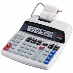 Genie D69 Plus, Bureau, Calculatrice imprimante, 12 chiffres, Affichage inclinable, AC/DC, Gris