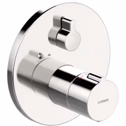 Mitigeur thermostatique de douche encastré matériau : laiton, couleur : chrome pour 1 sorties, avec régulation du débit monta ...