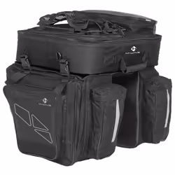 M-Wave Amsterdam Triple, Arrière, Sacoche pour bicyclette, Polyester, Noir, Gris, 62 L, 650 mm