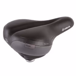Velo Tour Air Lastomer II, Selle de vélo, Ville, Unisexe, Noir, Gris, Monochromatique, 21 cm