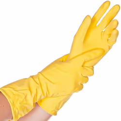 HYGOSTAR BETTINA GANTS DE MÉNAGE EN LATEX JAUNE TAILLE XXL Poids : 75 grammes Largeur : 2.8 centimètres Hauteur : 2.5 centimè ...